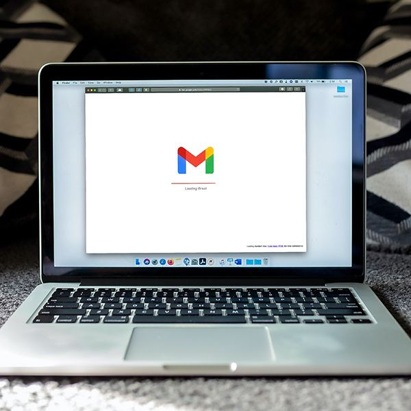 marketing lingo laptop with Google mail